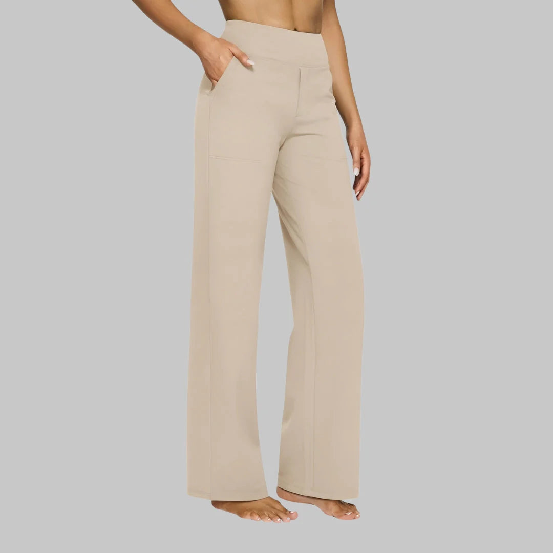 Women’S Wide Leg Yoga Trousers Summer High Waist Stretch Activewear