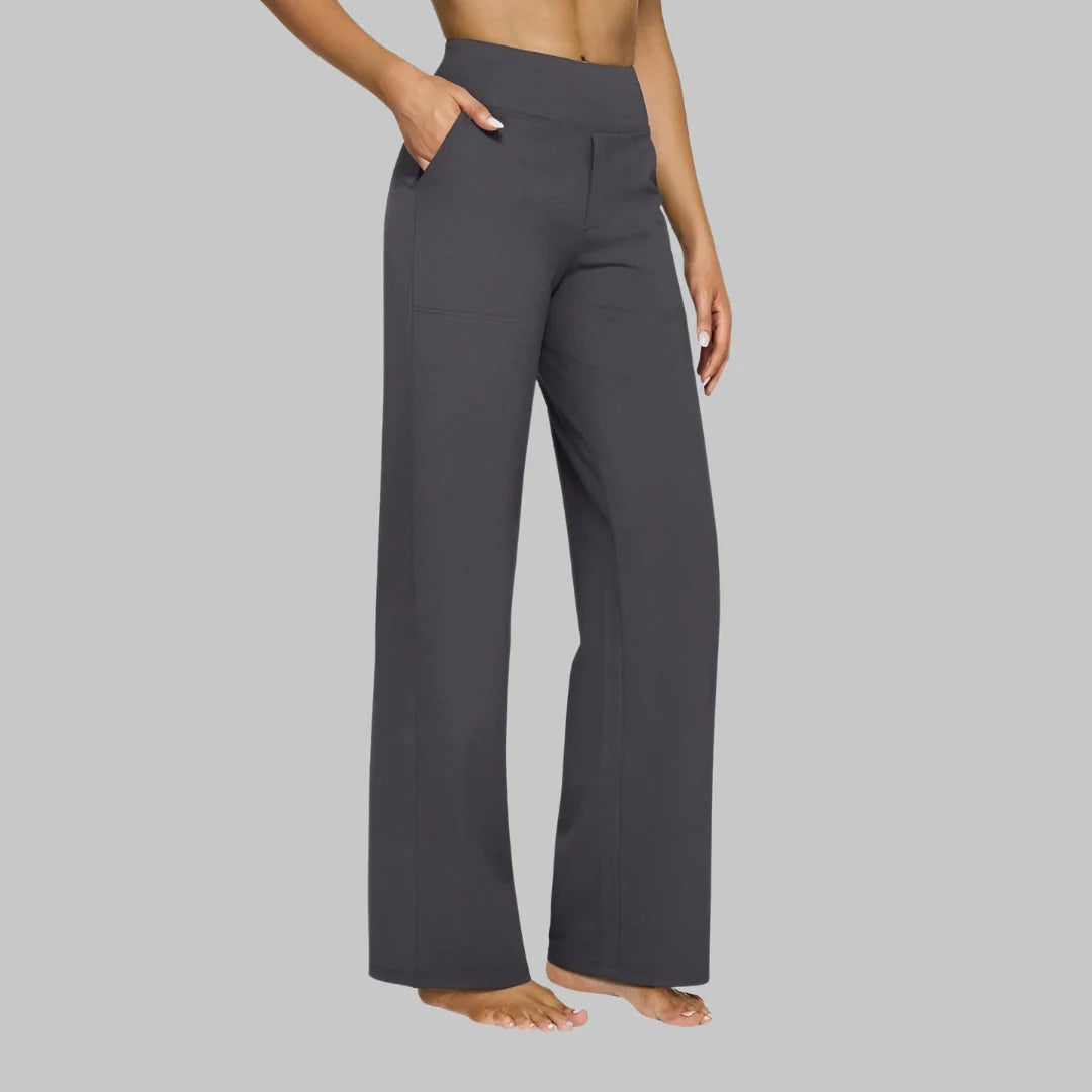 Women’S Wide Leg Yoga Trousers Summer High Waist Stretch Activewear