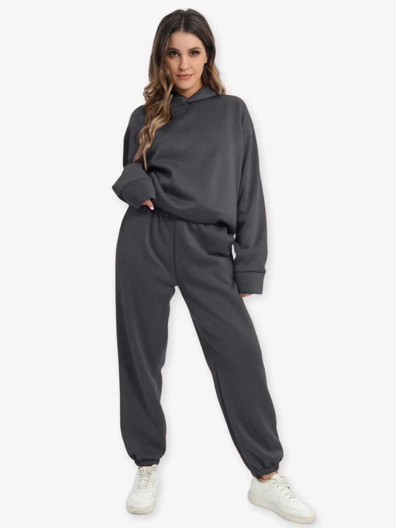 Laza Szabású Kapucnis Pulóver Szett Athleisure Stílusban - Bertha