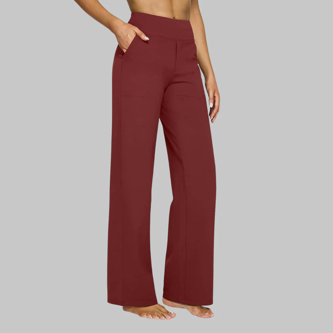 Women’S Wide Leg Yoga Trousers Summer High Waist Stretch Activewear