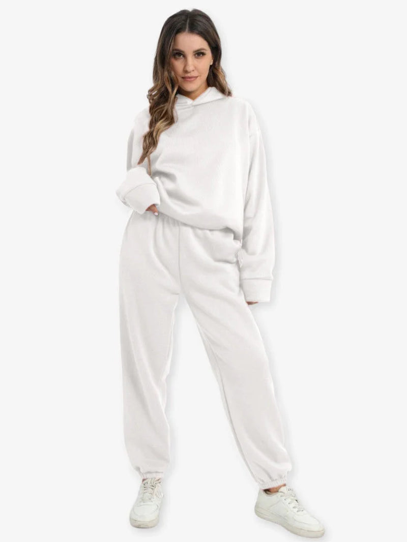 Laza Szabású Kapucnis Pulóver Szett Athleisure Stílusban - Bertha