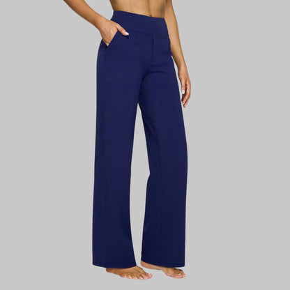 Women’S Wide Leg Yoga Trousers Summer High Waist Stretch Activewear