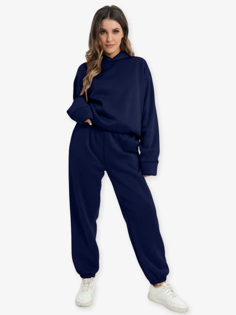 Laza Szabású Kapucnis Pulóver Szett Athleisure Stílusban - Bertha