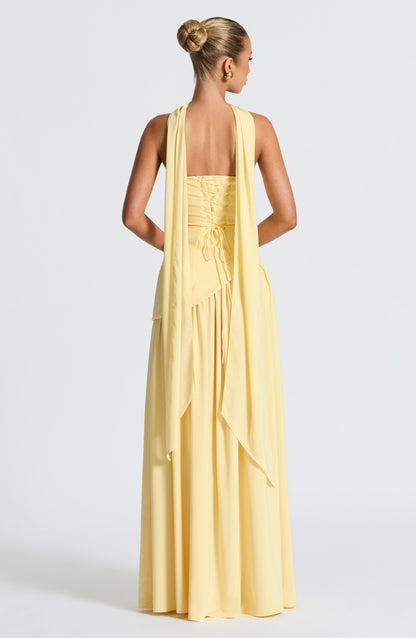 Sopheline - Strapless Maxi Jurk Met Hoge Split En Asymmetrische Taille Dames